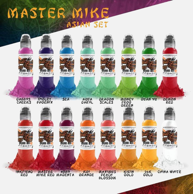 Master Mike Asian Tattoo Set World Famous Ink