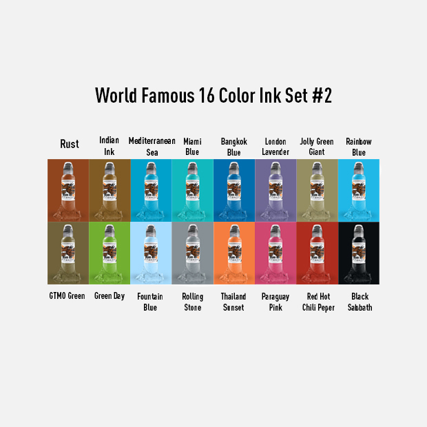 16 Color Ink Set #2 World Famous Ink