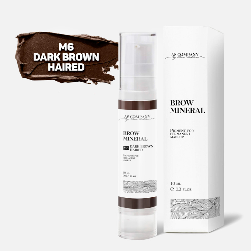 Пигмент для бровей M6-Dark brown haired-Brow mineral 10 мл AS Company